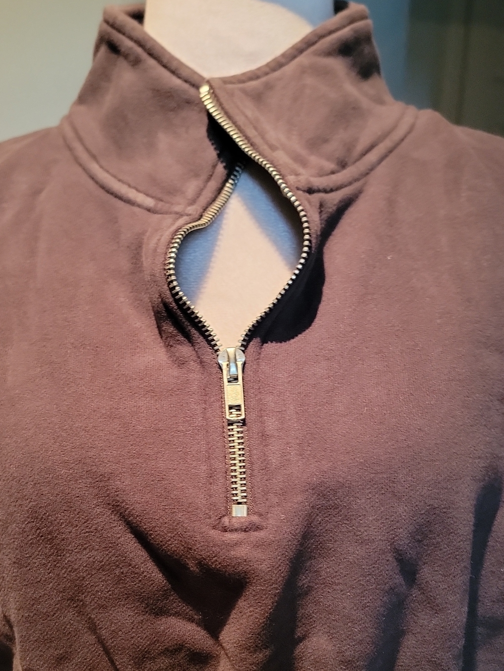 Cropped Quarter-Zip Pullover - Purple